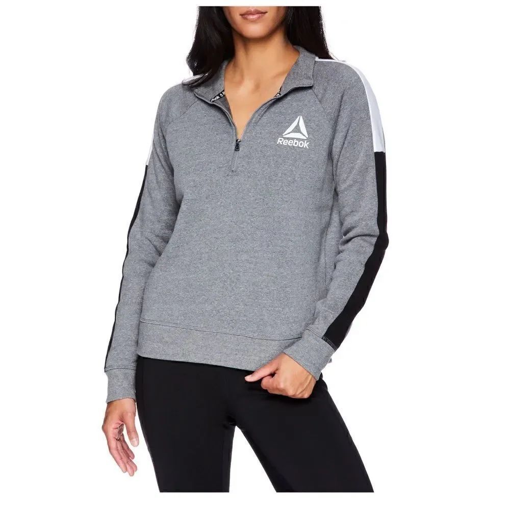 Reebok Turtleneck Half Zip Fleece Sweatshirt